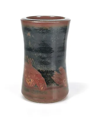 Buy Super David Frith Studio Pottery Tenmoku & Brushed Iron Oxide Glazed Vase • 30£