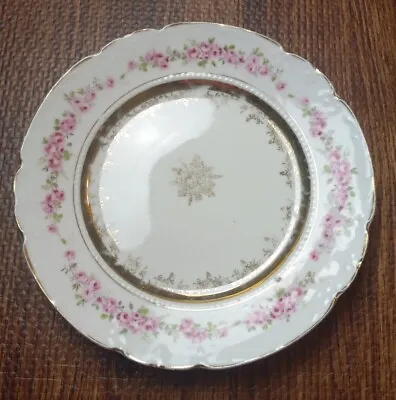 Buy Old KPM Germany Hand Painted Floral Plate Pink Green Gold • 19.18£