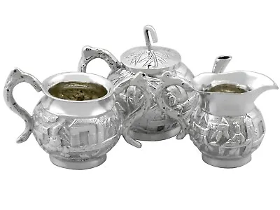 Buy Antique Chinese Silver Miniature Three Piece Tea Service • 1,395£