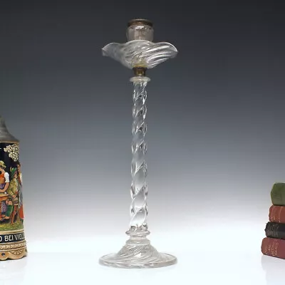 Buy Tall Art Nouveau Glass Candle Stick C1900 • 149£