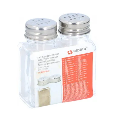 Buy Clear Glass Salt And Pepper Set Shaker Pots Cruet Jars Dispensers Screw Cap Lid • 4.99£