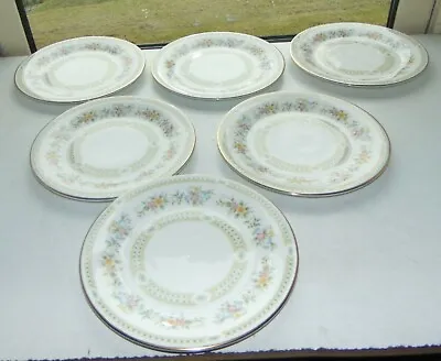 Buy Minton Bone China England Broadlands Pattern 6 X Dessert Plates 21cm  C1980s • 18£