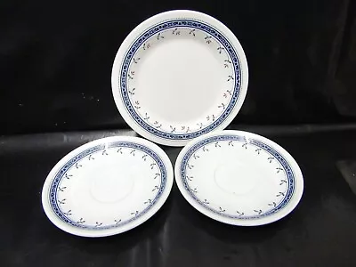 Buy Staffordshire Tableware Blue Floral 1 Tea Plate & 2 Saucers (T) • 9.99£