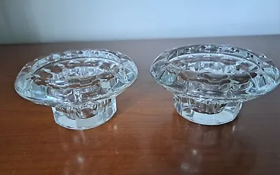 Buy Vintage Arc France Clear Glass Candlestick Holders • 10£