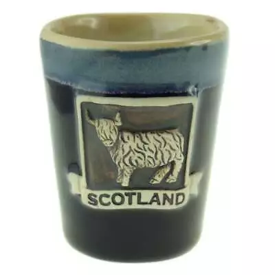 Buy Glen Appin Of Scotland Blue Highland Cow Stoneware Shot Glass PT3010-BLUE • 3.99£