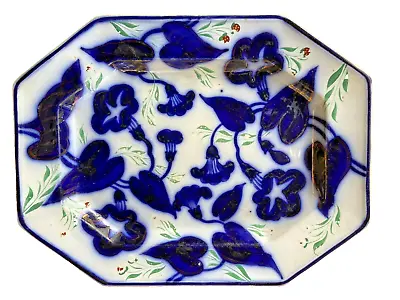Buy Gaudy Welsh Ironstone Platter, Morning Glory Pattern With Copper Luster • 190.64£