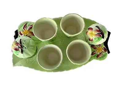 Buy Carlton Ware Apple Blossom 7pc Green Egg Cups And Cruet Set Mid 20thC 1935+ • 64.50£