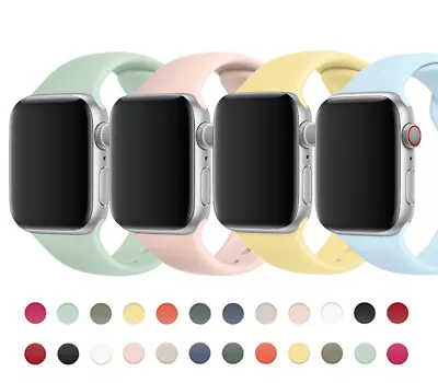 Buy For Apple Watch Silicone Band Strap Series 9 8 7 6 5 4 3 SE 38 40 41 42 44 45 Mm • 4.79£