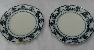 Buy 2 Dean Burslem Blue & White Plates Antique • 4£