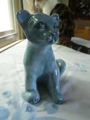 Buy A Lovely Rare Vintage Rye Pottery Blue Lion/tiger Cub Money Box By David Sharp • 28£