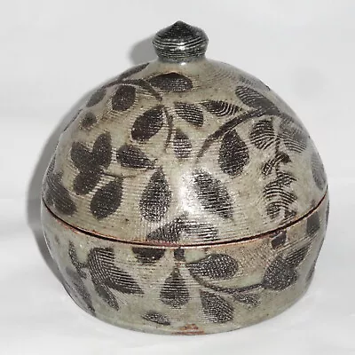 Buy Michael Kline NC Pottery Lidded Box Stamped Floral Wax Resist  Soda Wood Fired • 70.87£