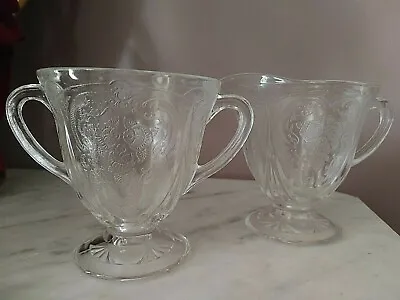 Buy Vintage  Royal Lace  Clear Depression Glass Sugar And Creamer Set  SOLD AS IS   • 12.47£