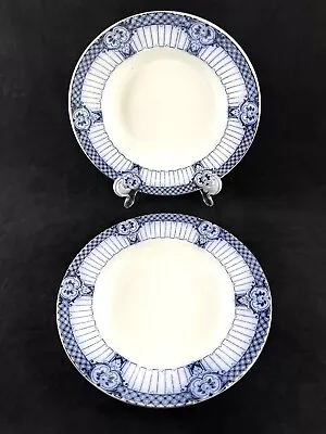 Buy Antique F & Sons (Ford & Sons) Pair If Blue & White Soup Plates Burslem England • 20£