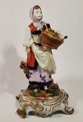 Buy Antique 19th Century French Sevres Porcelain Figurine Kitchen Maid Spoons Basket • 73.80£