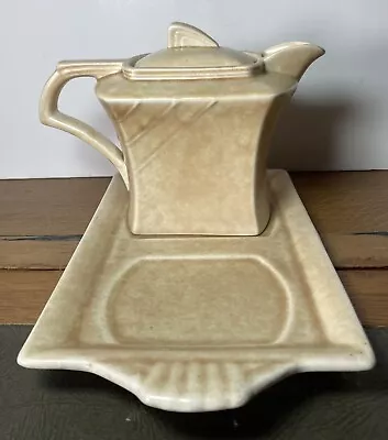 Buy Cream Beige George Clews Art Deco Tea Pot Water Pot And Tray  • 19.99£
