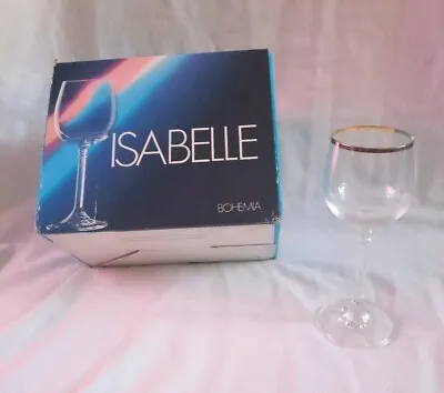 Buy Bohemia Crystalex Wine Glasses 150ml Gold Rim Set Of 6 Isabelle Vintage Crystal  • 12.99£