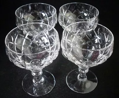 Buy Set 4 X Webb Corbett Crystal Rolleston Small Sherbet Glasses 3.5 H • 12.99£