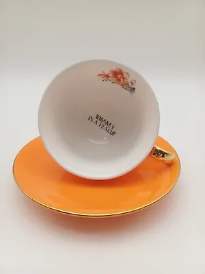 Buy Whiskey In A Tea Cup And Saucer Set Gold Orange QVC Sister Road Junk Gypsy  • 17.91£