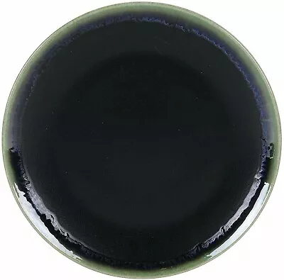 Buy 6x 26cm Stoneware Dinner Plates Black Green Blue • 12.99£