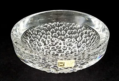 Buy Hadeland, Norway Vintage SCANDINAVIAN Textured Glass Bowl | Label • 19.99£