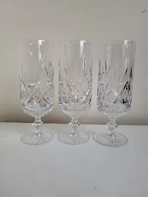 Buy Set Of 3 Short Stem Cut Glass Champagne Glass Vintage Retro • 14.99£