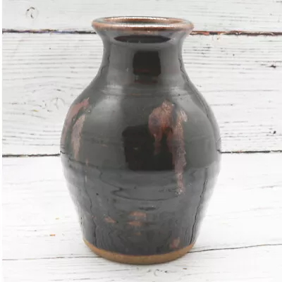 Buy Paul Green Studio Pottery - West Witton / Abbey Pottery - Brown Stoneware Vase • 34.99£