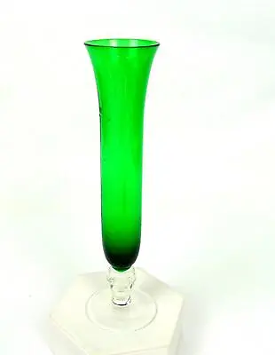 Buy National Potteries Company Japan Green Glass Grape Etched Vintage 7 3/8 Bud Vase • 31.27£
