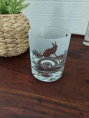 Buy 30cl Glass Whisky Tumbler With Sandblasted Hare Frieze Heavy Quality Item  • 10£