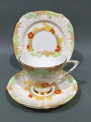 Buy Royal Stafford Bone China Art Deco Tea Cup, Saucer & Plate Trio • 9.95£