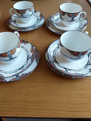 Buy Crown Ducal Orange Tree  4 Cups Saucers And Small Plates • 80£
