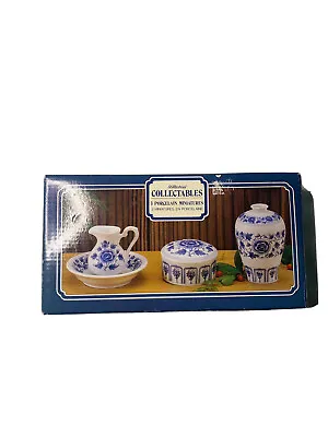 Buy 3 Porcelain Blue White Design St Michael Collectables '87. Trinket, Dish & Vase. • 12.50£