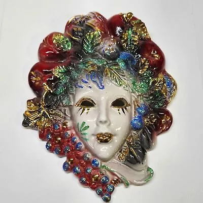 Buy Venetian Carnival Mask Hand Painted Ceramic Wall Hanging Decor Made In Italy • 66.39£