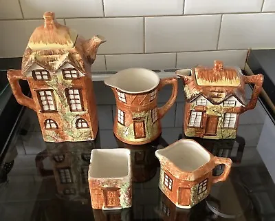 Buy Vintage Price Cottage Ware Teapot, Coffee Pot, Milk Jug & Sugar Bowl, 5 Pieces • 50£