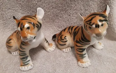 Buy 2 X Lomonosov Porcelain Tiger Cubs Figurines Made In Ussr • 20£