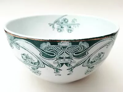 Buy Antique (1907) Royal Staffordshire Pottery Teal Green Iris Large Sugar Bowl • 12.99£