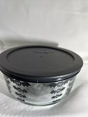 Buy Pyrex 4 Cup Bats Storage Glass Bowl Black Lid Cover 7201 Halloween • 15.16£