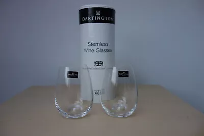 Buy Pair Dartington Handmade Crystal Stemless Wine / Water Glasses Boxed New • 12£
