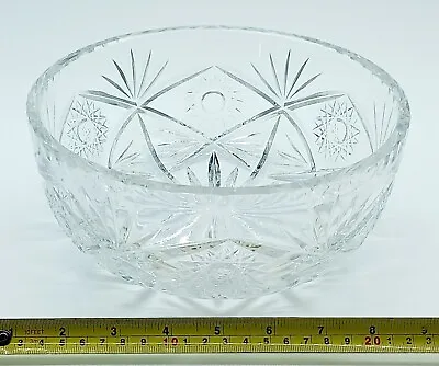 Buy Vintage Large Heavy Thick Lead Crystal Cut Glass Salad Fruit Trifle Serving Bowl • 20£