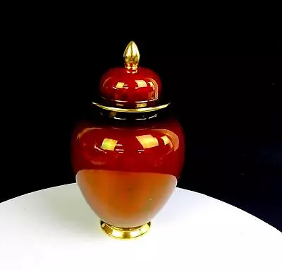 Buy Carlton Ware England Porcelain Rouge Royale Red & Gold 7  Ginger Jar 1946-1987 • 78.13£