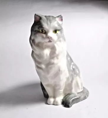 Buy Royal Worcester Fine China  Hand Painted Long Haired Cat Figure Freda Doughty • 34.99£