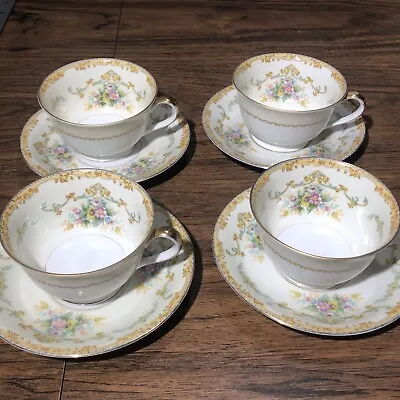 Buy VTG Set Of 4 China Noritake M Tea Coffee Cup And Saucer Set Japan Cream Floral • 29.63£
