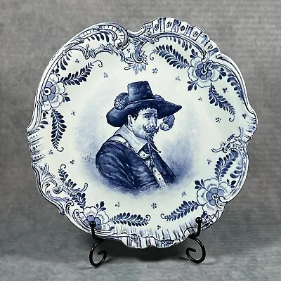 Buy Royal Bonn 'Delft' Moulded Relief 'Cavalier' 23cm Plate C1890 Franz Anton Mehlem • 100£