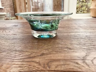 Buy Decorative Glass Sweet Bowl Green Blue Swirl Design Ornament  • 20£