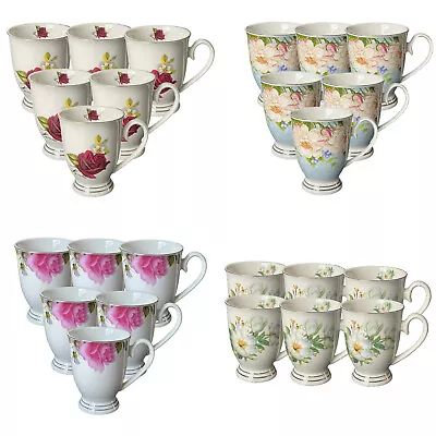 Buy Ceramic Mugs (China Bone) Tea Coffee Cups Strong Lightweight Compact - 250ml • 17.99£