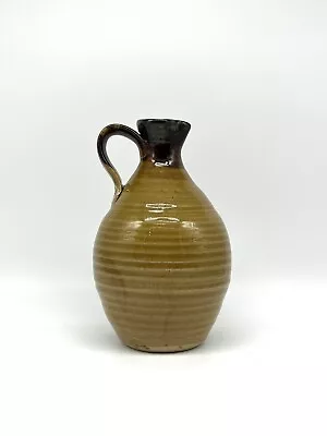Buy Signed Studio Pottery Stoneware Rustic Jug Pitcher Vase 8 Inch Honey Yellow • 27.90£