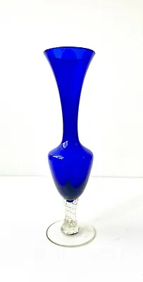 Buy Lovely Cobalt Blue Glass Bud Vase (Height: 20.5cm) • 10.95£