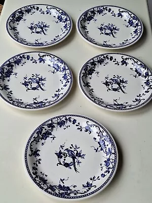 Buy Ceramica Andina Dinner Plates Blue/White Bird Flora Design 25cm X5  • 20£