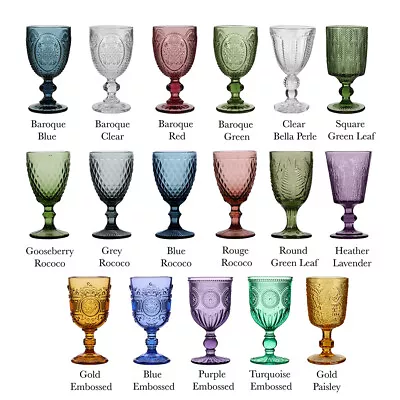 Buy Coloured Wine Glasses 2 4 6 Set Glass Drinking Goblets Dinner Party Glassware • 28.99£