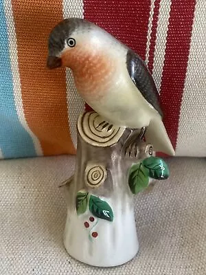 Buy HEREND Hungary Bird On Winter Stump Perch Holly Snow Porcelain # 5044 Vintage • 96.04£