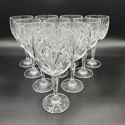 Buy Vintage Glassware Set Of 10 BLOCK 24% LEAD CRYSTAL Water Goblets 7  Tall • 47.43£